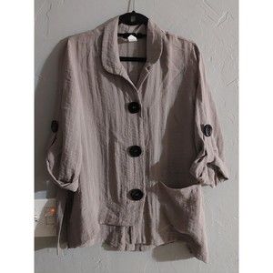 Mooonlight Tops Blouse  Women L,Rayon And Nilon, Pocker, 3/4 Sleeve, 20 Inch Of